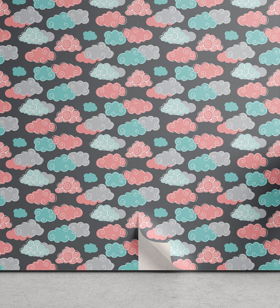 ABAKUHAUS Wolke abziehbare & klebbare Tapete für Zuhause, abstrakte Wolke, selbstklebendes Wohnzimmer Küchenakzent, 33 cm x 250 cm, Mehrfarbig