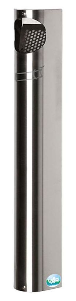 Praktischer Wandascher mit Abstreifblech | Wandmontage | 3,5 Liter, HxBxT 55x7,4x11cm | Edelstahl