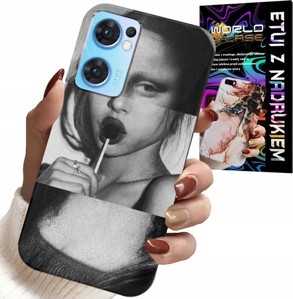 Hülle für Oppo Reno7 5G - "Mona Lisa" Design, modische Muster