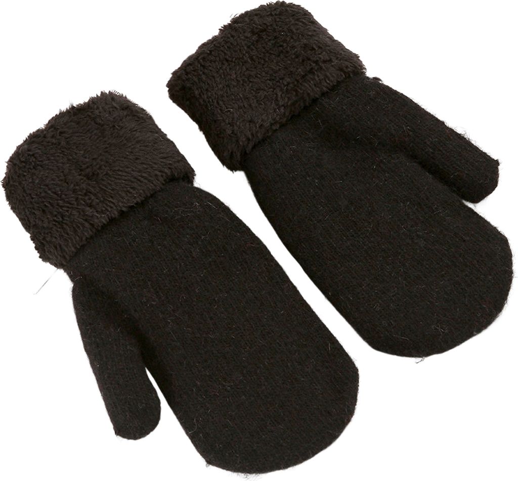 Paar Uni-Winterhandschuhe, doppellagig, verdickter Plüsch, gestrickt, rutschfest, für kaltes Wetter, Autofahren, Golfen, Skifahren, Schlittschuhl...
