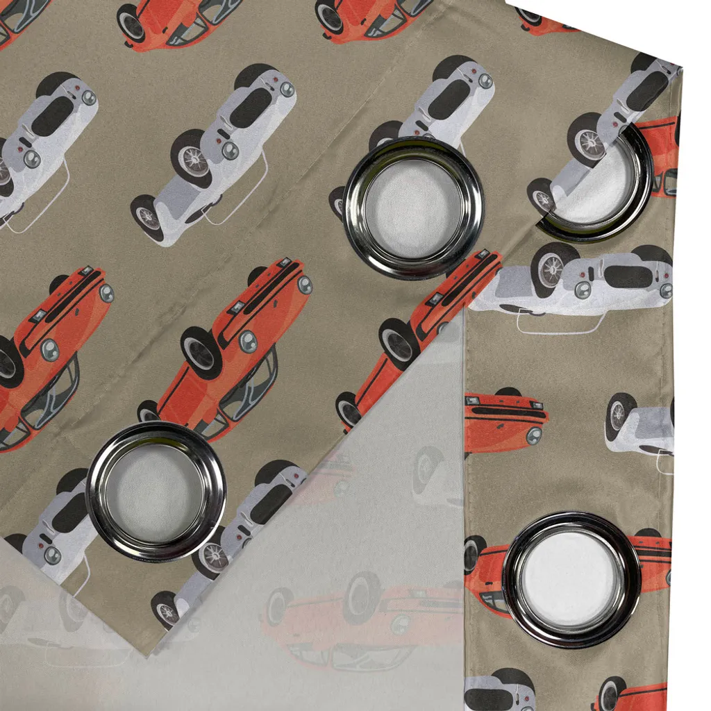 Rideaux Décoratifs Voitures de Sport Orange et Blanc pour Chambre Gars - 2