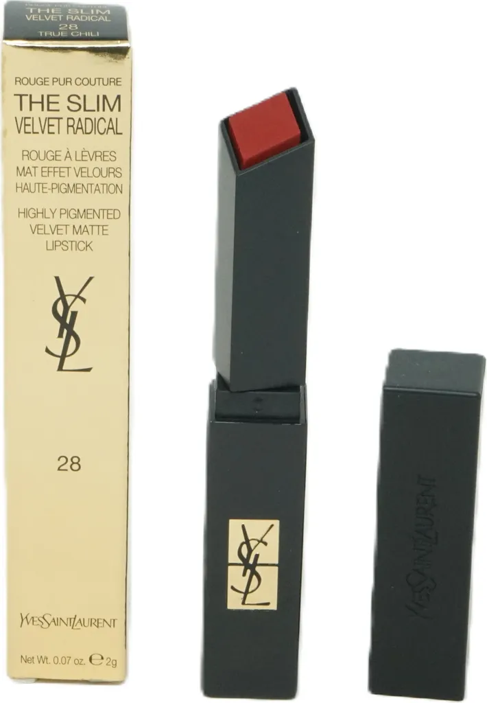 Rouge à Lèvres Mat Longue Tenue YSL Slim Velvet Radical N°28 Chili