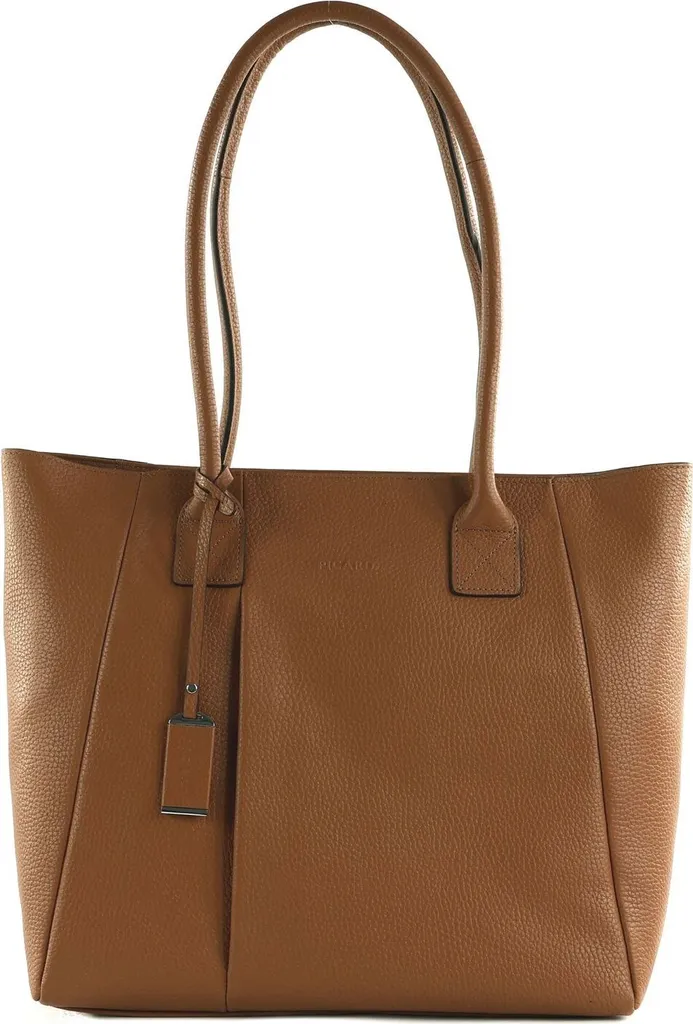 Grand Sac Cabas PICARD Cognac en Cuir - Pure Shopper Épaule
