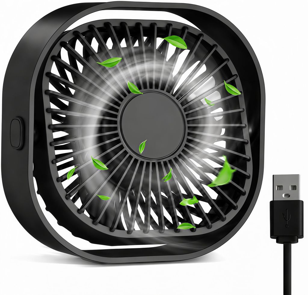 Mini USB Ventilator,Tragbarer Tischventilator mit 360° Produktbild 
