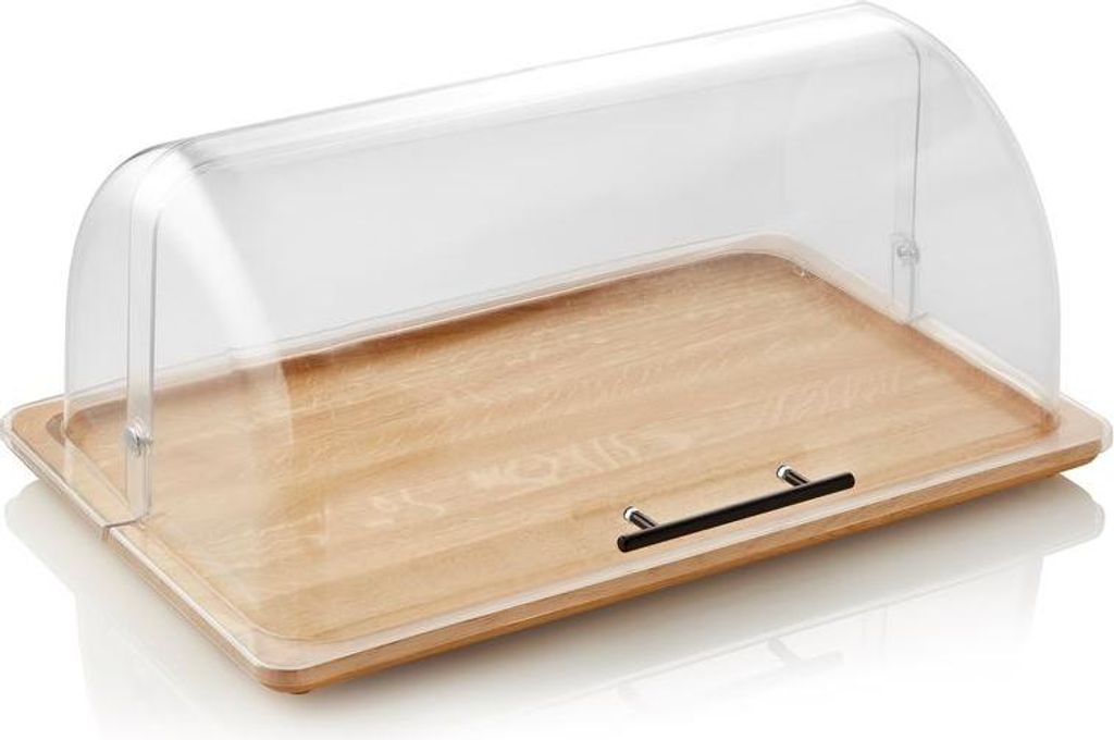 GN Buffetbrett 1/1, PURE, Holz + GN Rolltophaube 1/1, PURE, Höhe 21,5 cm, Polycarbonat