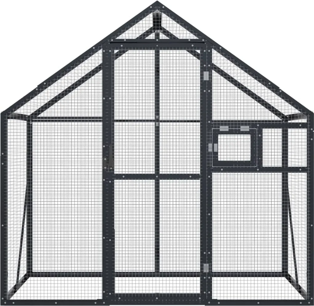 Volière en Aluminium Anthracite 185 cm - Cage Résistante et Très Spacieuse - 3