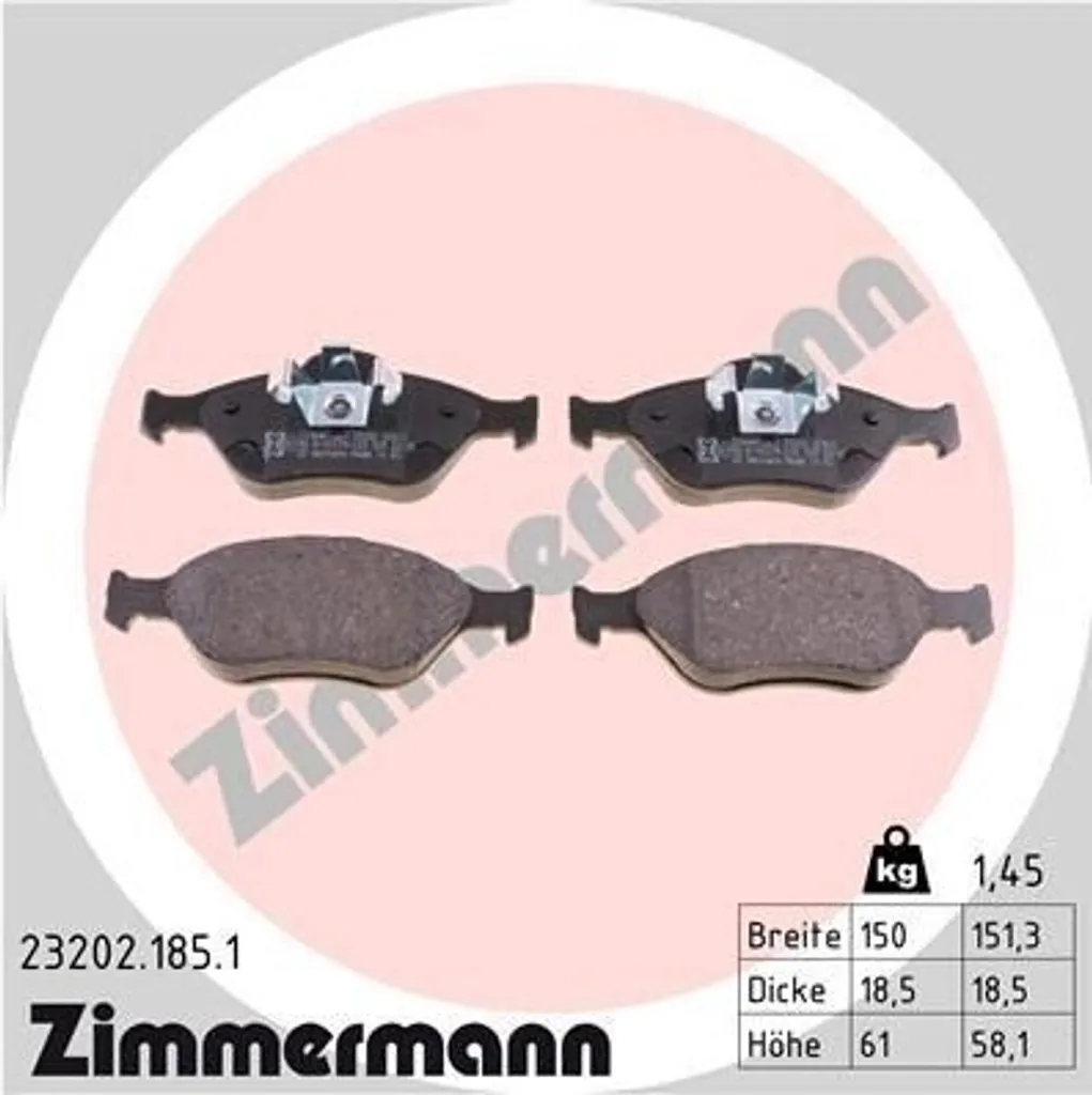 Plaquettes de frein avant pour Ford Puma et KA : Kit Zimmermann complet