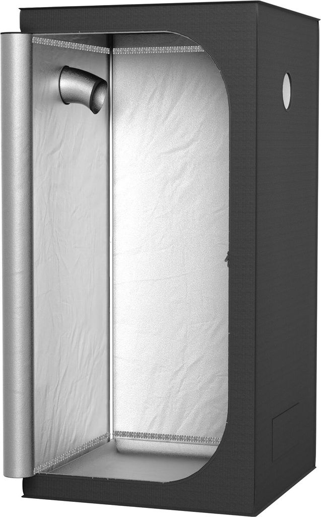 TRMLBE Growzelt 100x100x200 cm Gewächshaus Grow Tent mit Reflektierende Mylar Growzelt aus 600D Oxford-Stoff + PE + Metallrohr Anbauzelt Indoor, f...