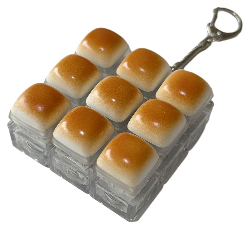 Karamellbrot-Fidget-Keyboard-Spielzeug zur Stressbewältigung (1/2/3/4/5/6/9 Tasten) – Fingerklicker-Schlüsselanhänger für Büro, Schule und R...