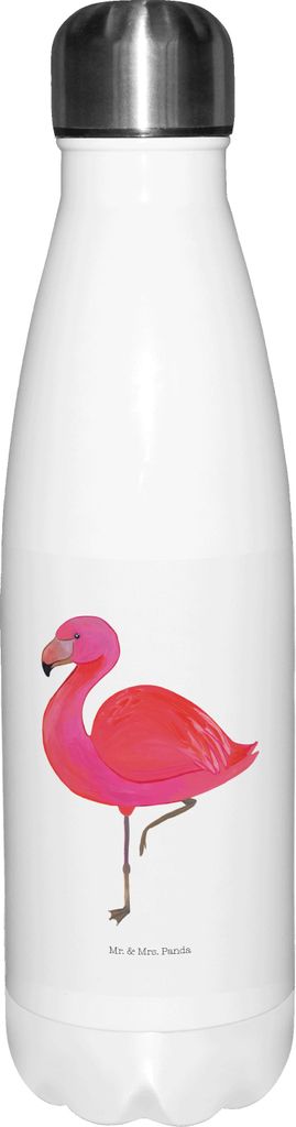 Mr. & Mrs. Panda flasche aus edelstahl Flamingo Classic - Weiß - Geschenk, Thermos, Tochter, thermosflaschen, Trinkflasche, trinkflaschen, Ich, Sp...