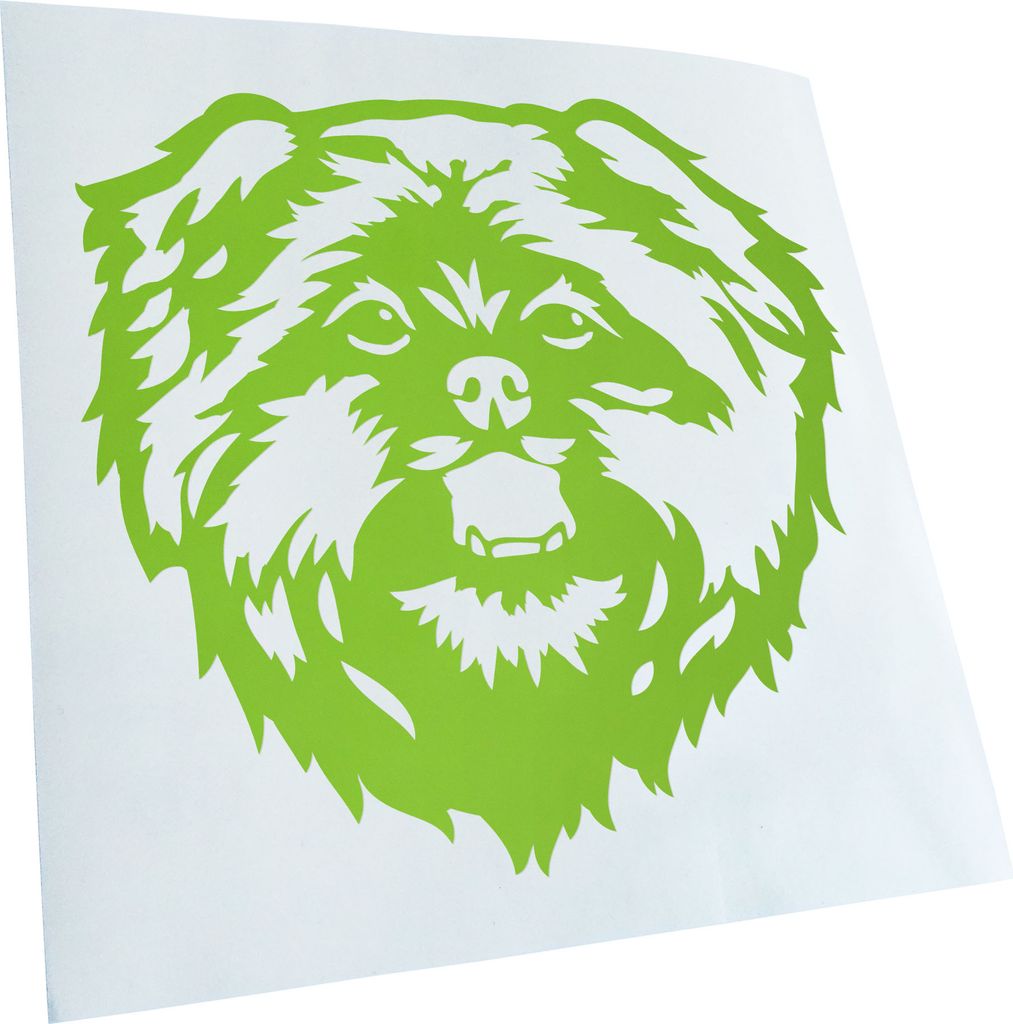 Kiwistar - Autoaufkleber - Affenpinscher Hund - Lindgrün - 24x22cm - Aufkleber für Auto, Laptop, Fahrrad, LKW, Motorrad mehrfarbig JDM Decal Racing