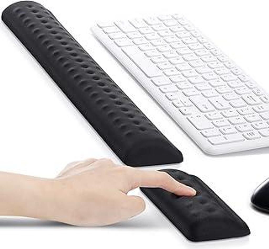 Gimars Handballenauflage Tastatur mit Massagepunkt, Ergonomisch Gelkissen Memory Foam Tastatur Maus Handauflage, Gaming Zubehör für PC Computer L...