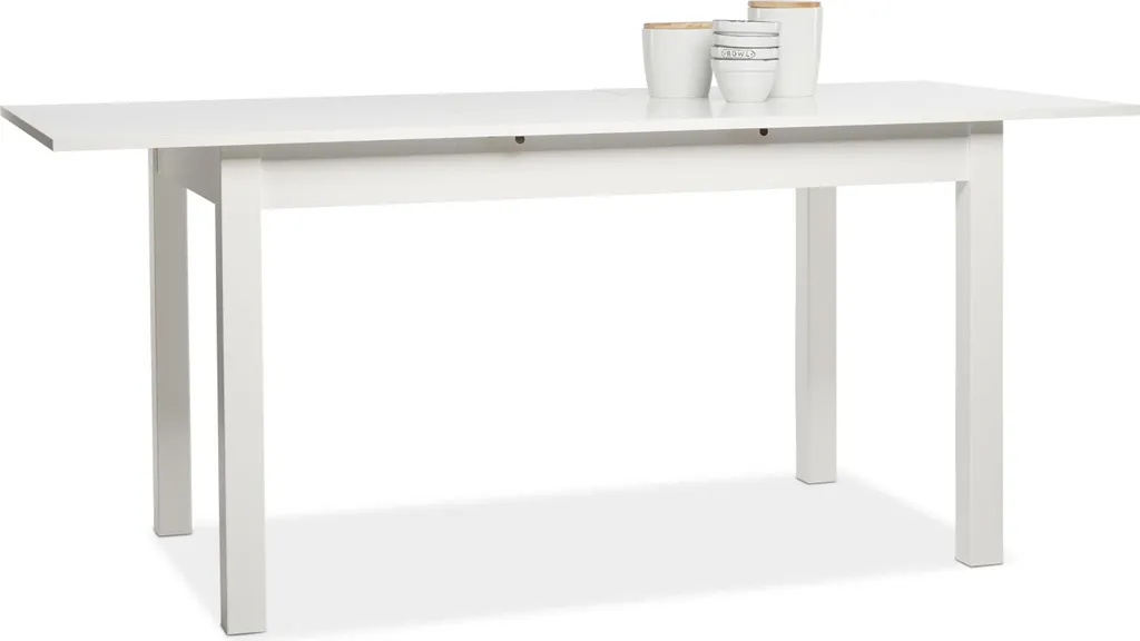 Table blanche modulable avec rallonges Intertrade 001288 solide et chic - 9