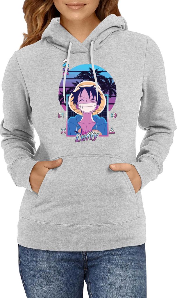 Damen Kapuzenpullover Manga Japan Anime Comics Animation One Manga Piece Anime 0022, Lady XL / Grau