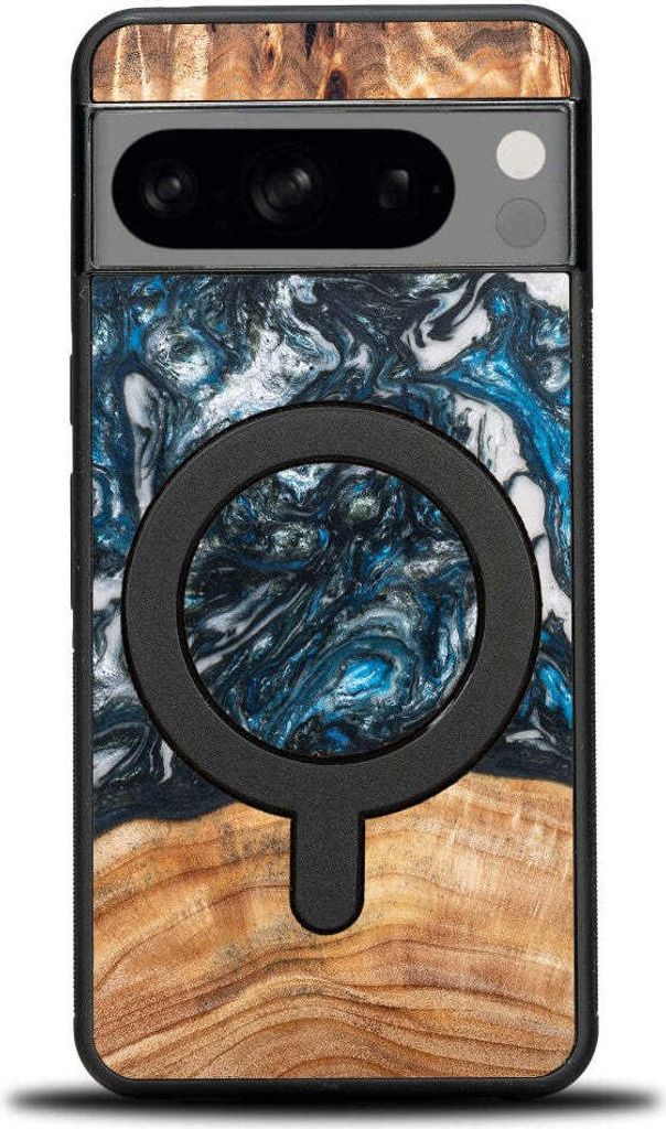 Holzhülle für Google Pixel 8 Pro, Bewood Unique Planets Erde für MagSafe