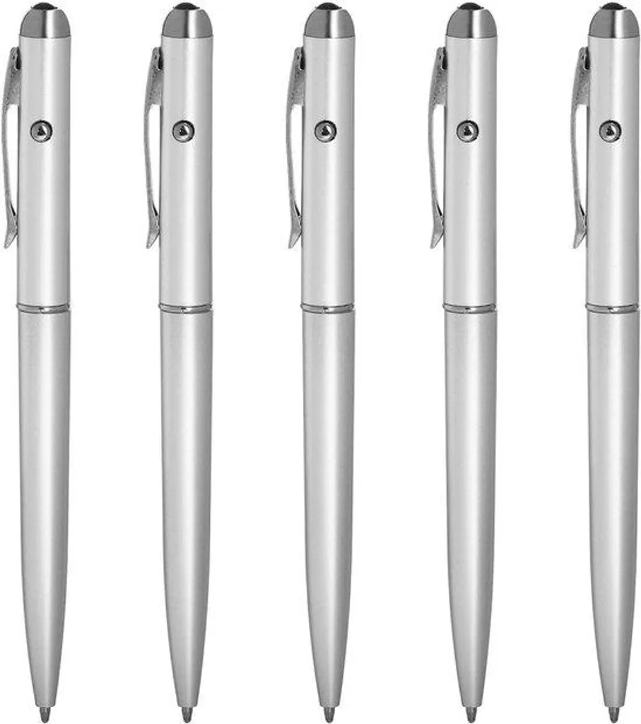 Lot de 5 stylos espions UV avec lumière LED - Encre invisible magique