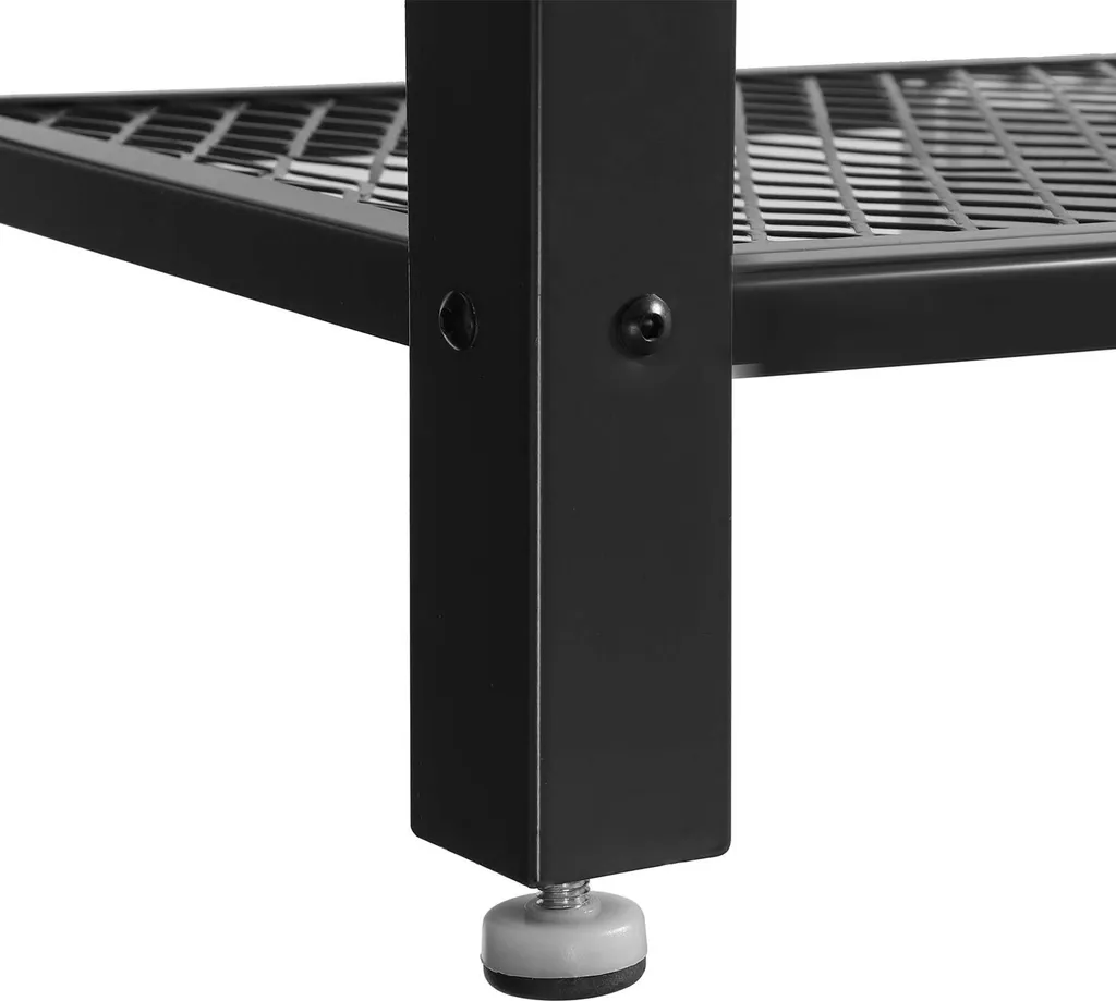 Console industrielle sobre en métal noir et bois clair format compact - 6