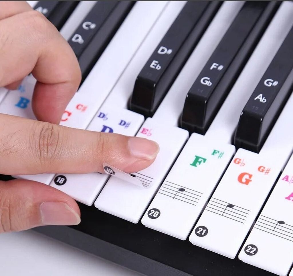 Klavieraufkleber – Tastaturaufkleber – einfaches Erlernen Produktbild 