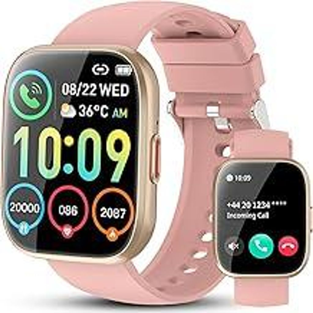 Smartwatch Herren Damen, 1,85 HD Smart Watch mit Telefonieren, 112 Sportmodi Fitnessuhren mit Herzfrequenzmonitor/Schlafmonitor/Schrittzähler, IP6...