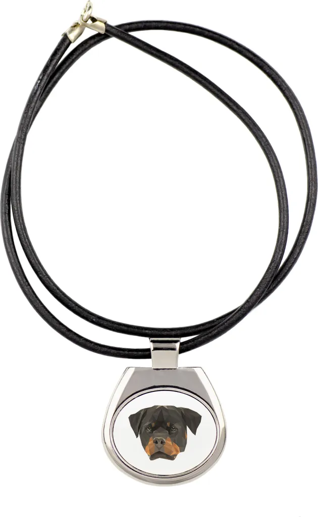 Acquista Collana Art-Dog Rottweiler Geometrica | Foto e Scritta Speciale