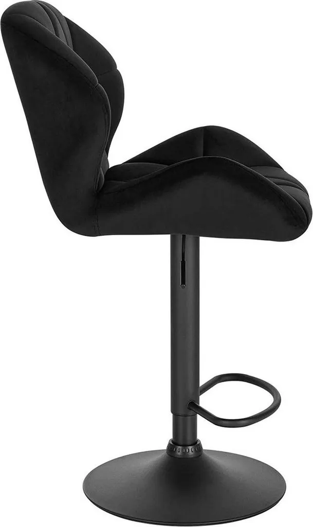Tabouret de Bar Stable Noir - Finis les Mal de Dos avec ce Siège Velours - 4