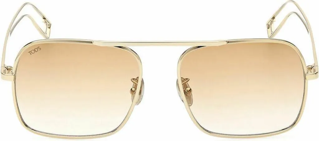 Lunettes Tod's TO0345 30F en métal doré brillant avec verres unis