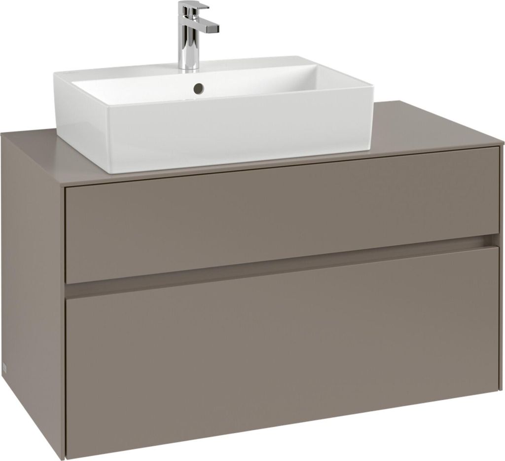 V&B Waschtischunterschrank Collaro 100x54,8x50cm, Waschtisch links, taupe