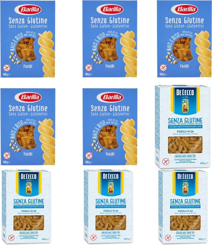 5x Barilla Fusilli 400g senza Glutine Glutenfrei pasta nudeln + 4x De Cecco Fusilli Glutenfrei