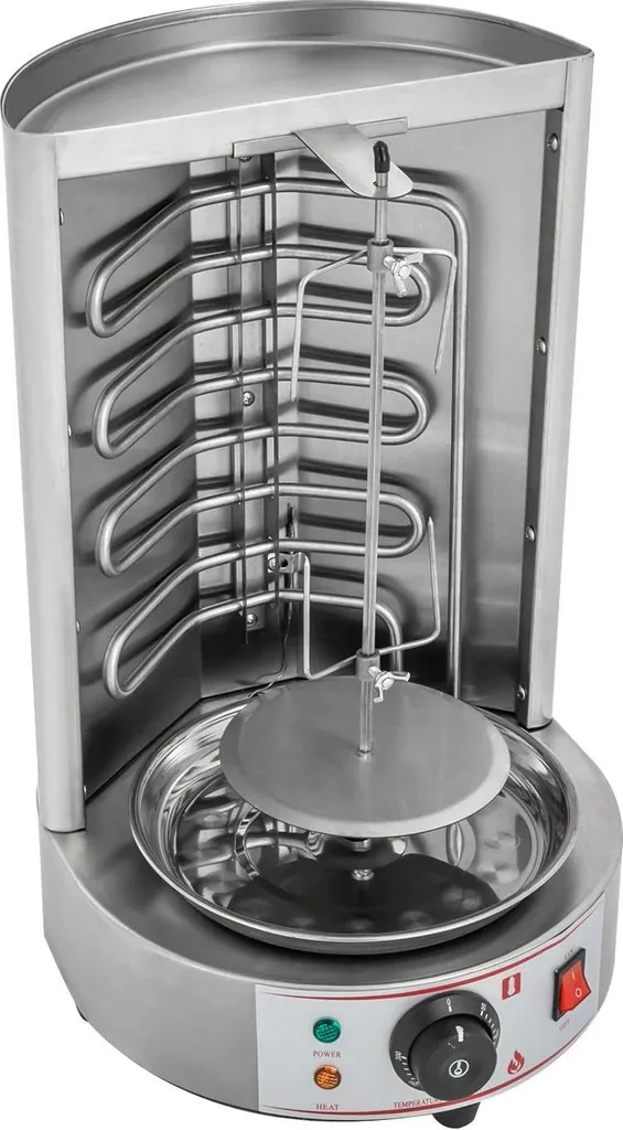 Grill de table électrique argenté avec thermostat de précision 2500W