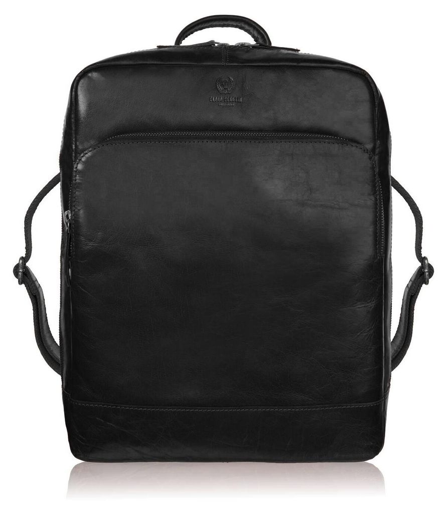 Herren Vintage Leder Laptop Rucksack urban schwarz Paolo Peruzzi IM-07-BL