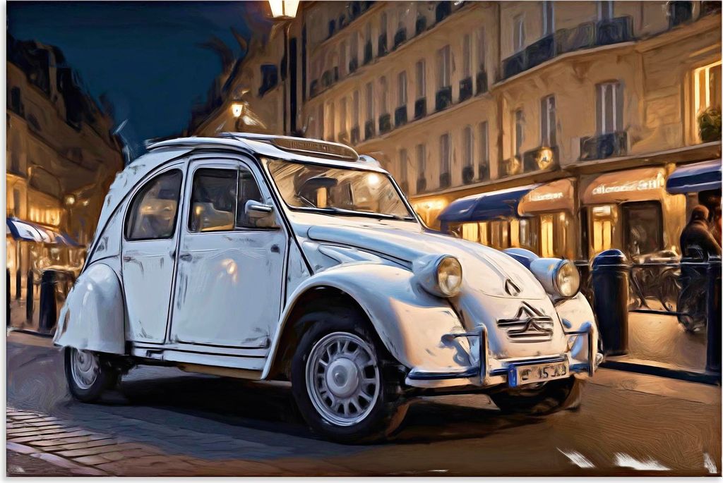 ARTland Wandbild Alu für Innen & Outdoor 2CV - die kesse Ente Größe: 60x40 cm