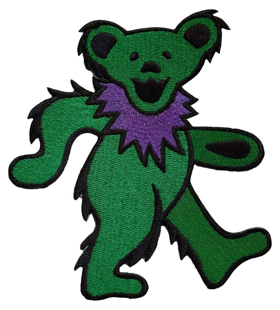 Grateful Dead - Tanzende Bären - Aufnäher zum Aufbügeln - Baumwolle RO3863 (Einheitsgröße) (Grün)