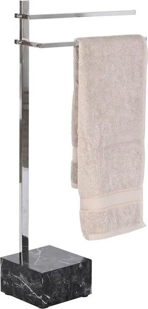 Porte-serviettes sur pied argenté 80 cm en acier design contemporain