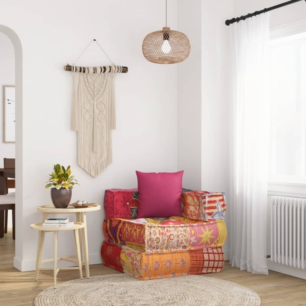 Modularer Pouf mit Kissen Patchwork Stoff , Klassische Sofas Design 2024