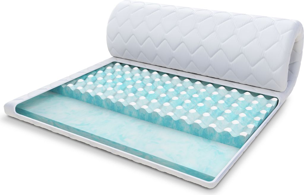 Topper 180x200 cm Matratzenauflage mit RavineBlue-Schaum Höhe ca. 8 cm H4 Matratzenschoner Premium Bezug