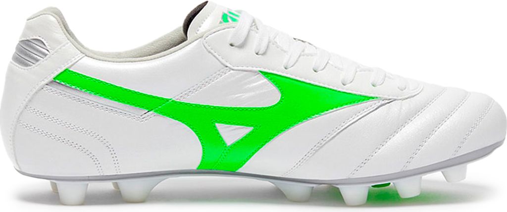 Mizuno Morelia Ii Elite - white/neon green/galaxy silver, Größe:6.5