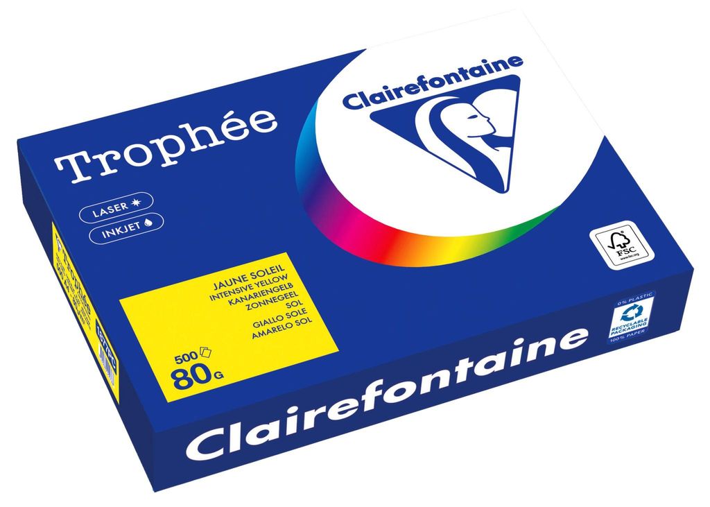 Clairefontaine Trophée, Kopieren, A4 (210x297 mm), 500 Blätter, 80 g/m², Gelb