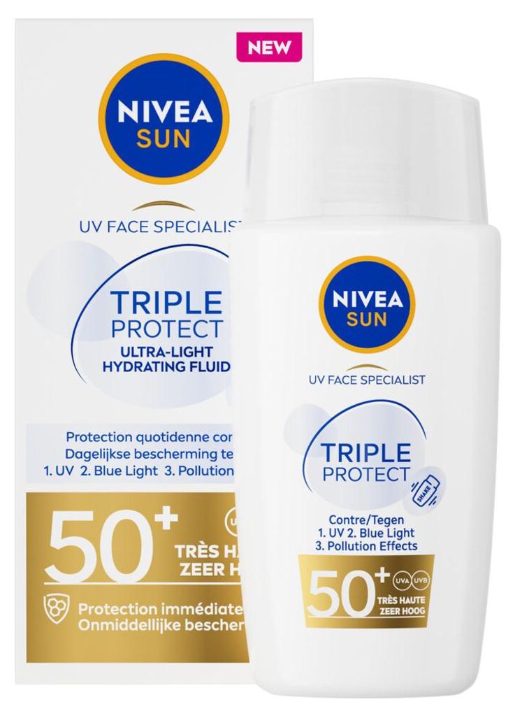 Nivea Sun Triple Protect Spf50+ Zonnebrandcrème (40 ml) Productafbeelding 