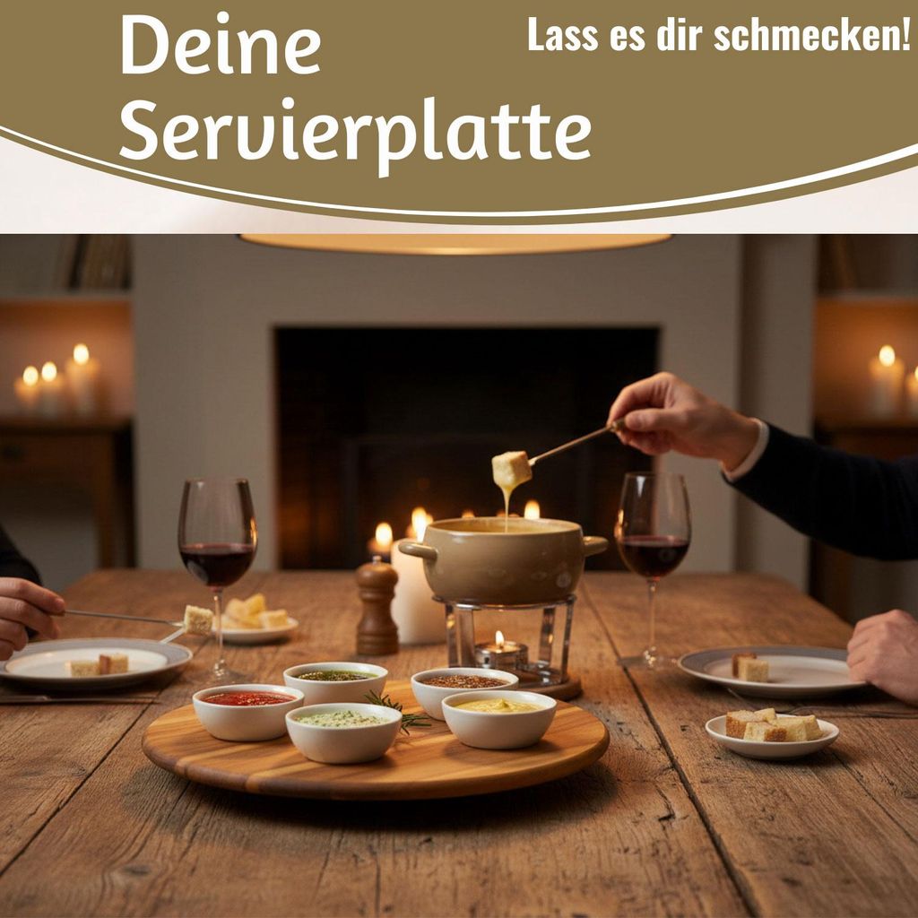 LS-LebenStil XXL Servierplatte Drehteller Akazie 40cm