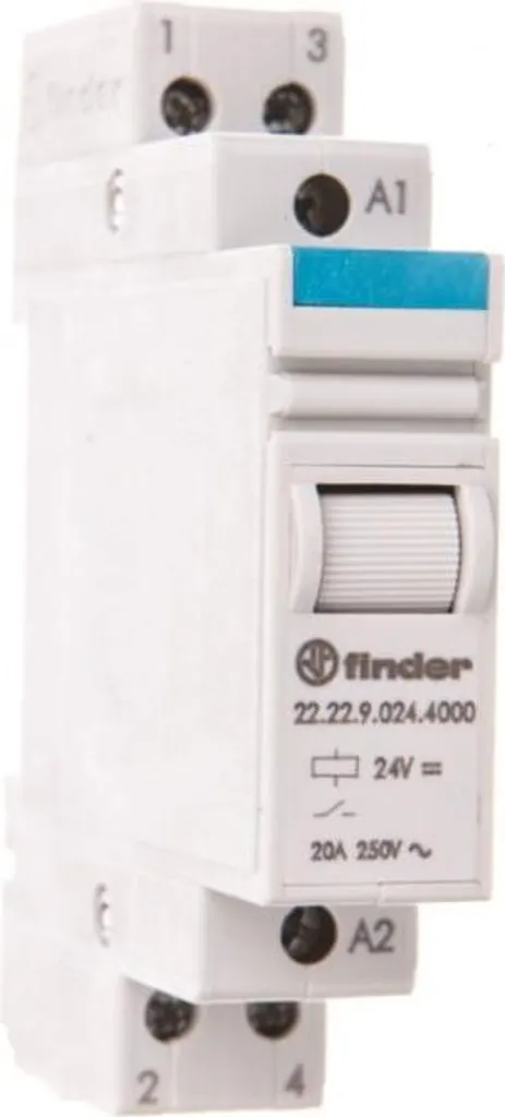 Relais Finder 22.22.9.024.4000 20A 24VDC avec contacts AgSnO2 haute qualité