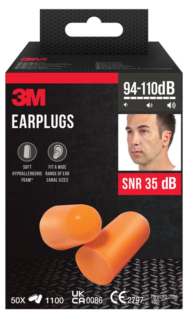 3M™ Gehörschutzstöpsel - SNR-Wert 35 dB - Weichschaum Produktbild 