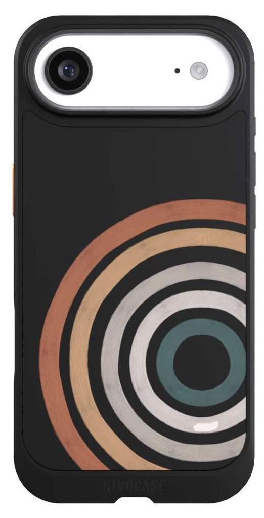 NIVOCASE Hülle für Apple iPhone Air Handyhülle NIVOcore Case Schwarz Kreise Regenbogen Wasserfarbe