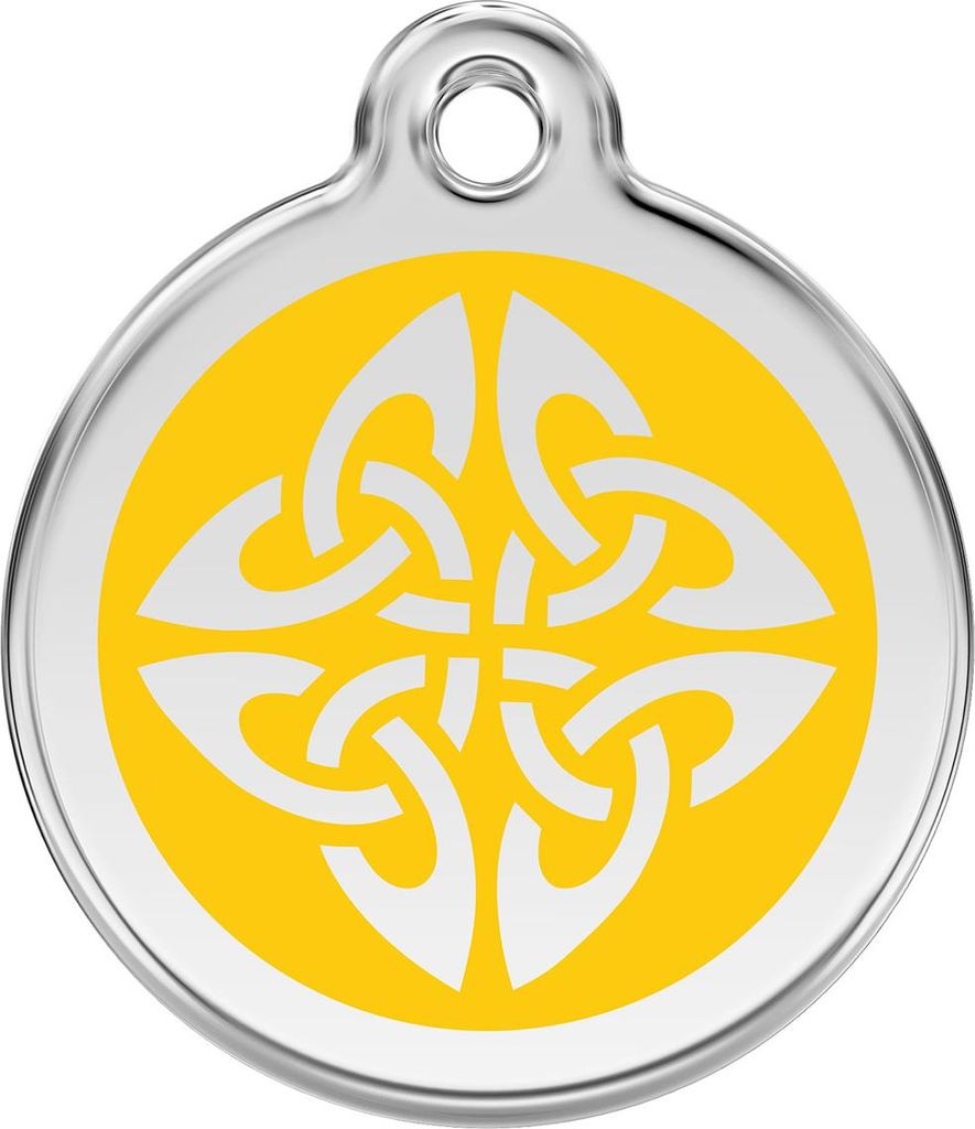 RedDingo Hundemarke mit individueller Gravur Tribal Pfeile gelb, Größe: M