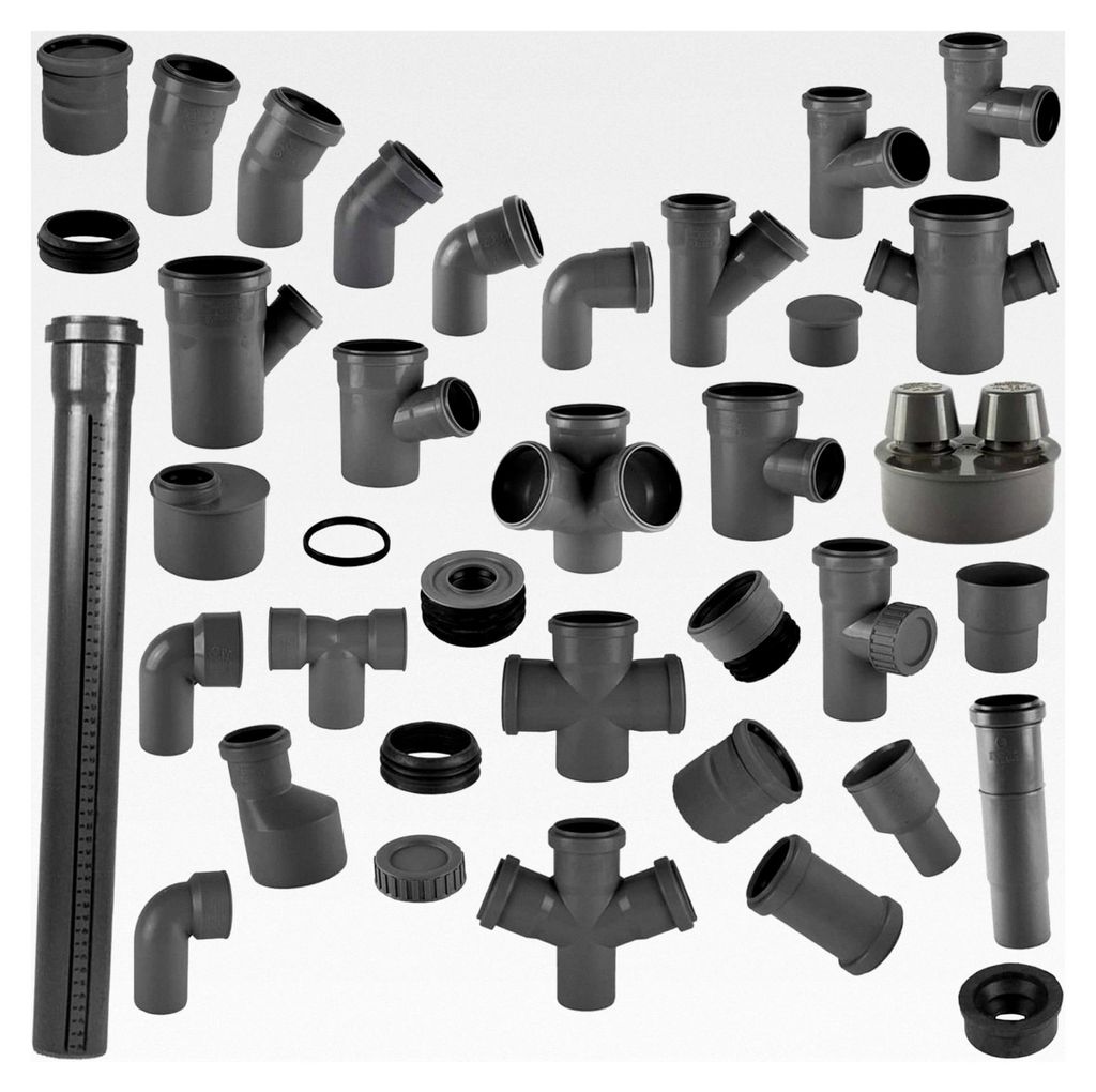 HT Rohr DN110, Länge 150mm, Außendurchmesser 110mm mit Muffe und Gummi-Dichtung, Steck-Ende außen Ø 110mm, Kanalrohr für Abwasser und Lüftung...
