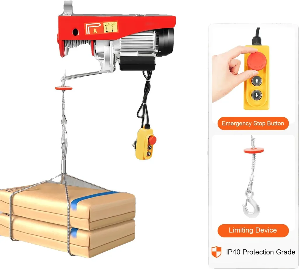 Treuil électrique 1000 kg double mode avec moteur en cuivre renforcé