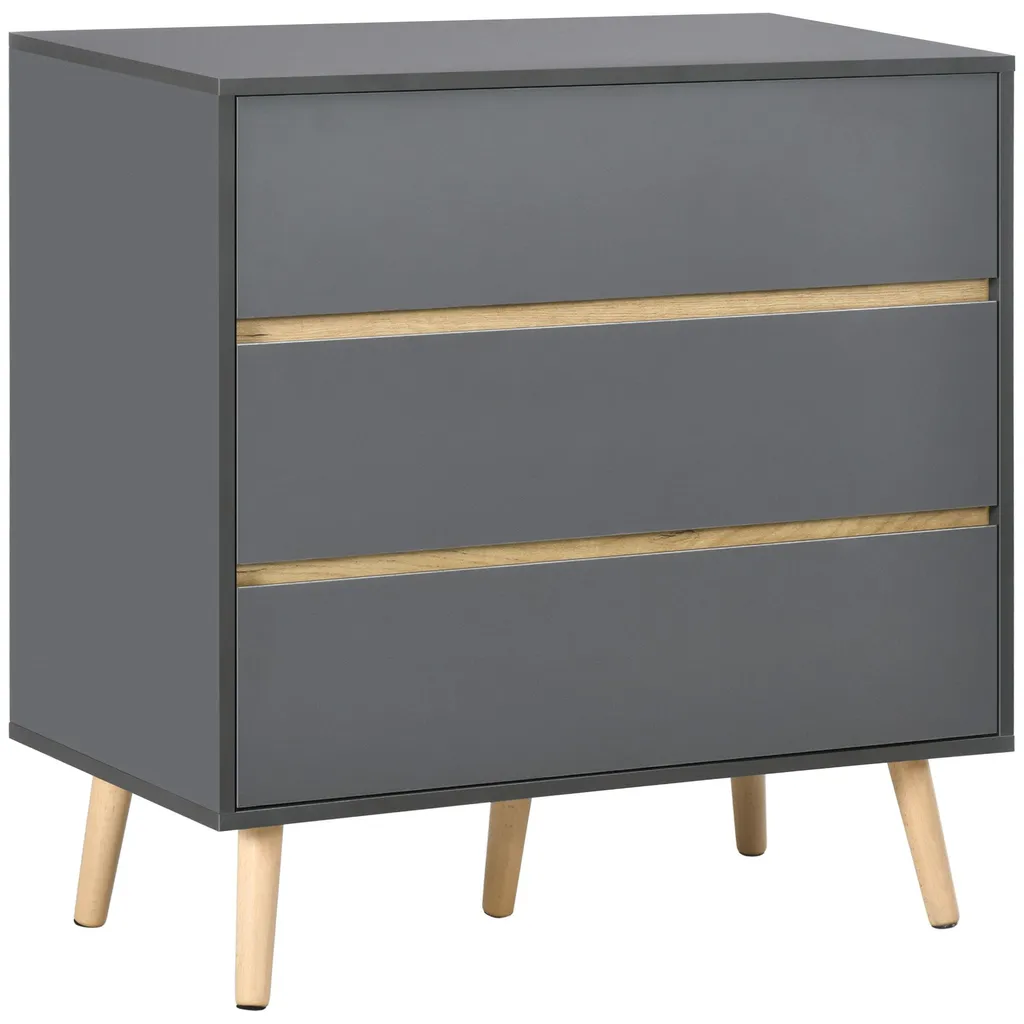 Commode grise 3 tiroirs : rangez tout sans encombrer votre pièce 80x80cm