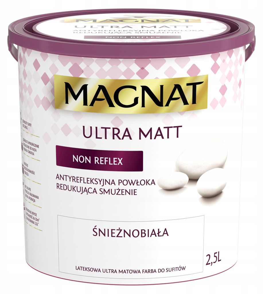 Ultra matte Latexfarbe Innen Weiß 2,5L – Antireflex, Produktbild 