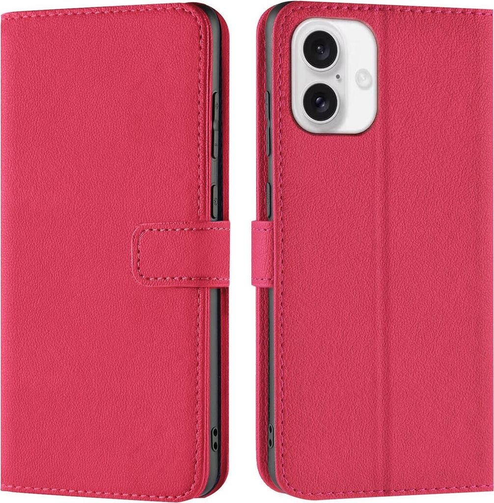 Conie Klapp Tasche für iPhone 16 Kartenfach Rundumschutz Hülle in Pink