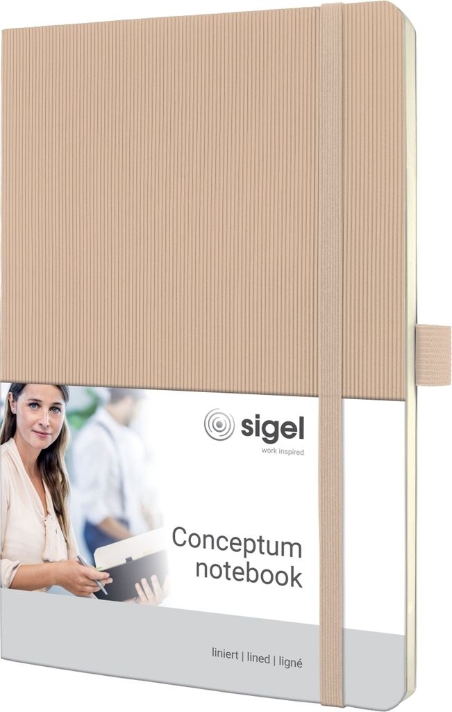 Notizbuch Conceptum A5 97 Blatt Softcover liniert 80g beige Packung mit 3 Stück
