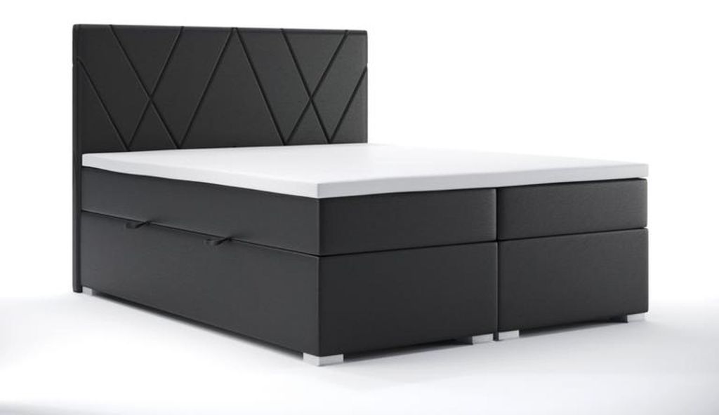 Luxus Schlafzimmer Bett Polster Stoff Design Doppelbett Möbel Boxspringbett